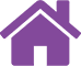 A purple house with green background